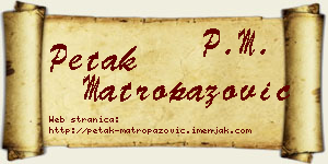 Petak Matropazović vizit kartica